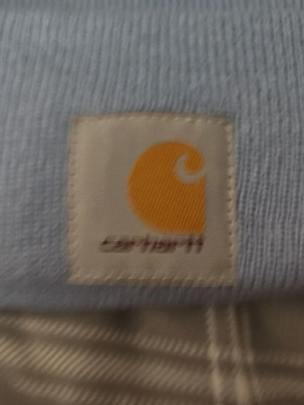 Carhartt Light Blue Cuffed Knit Beanie with Logo Patch